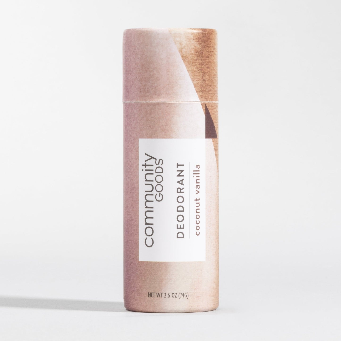 The best plastic-free and natural deodorant, by Community Goods. Shown in Coconut Vanilla.