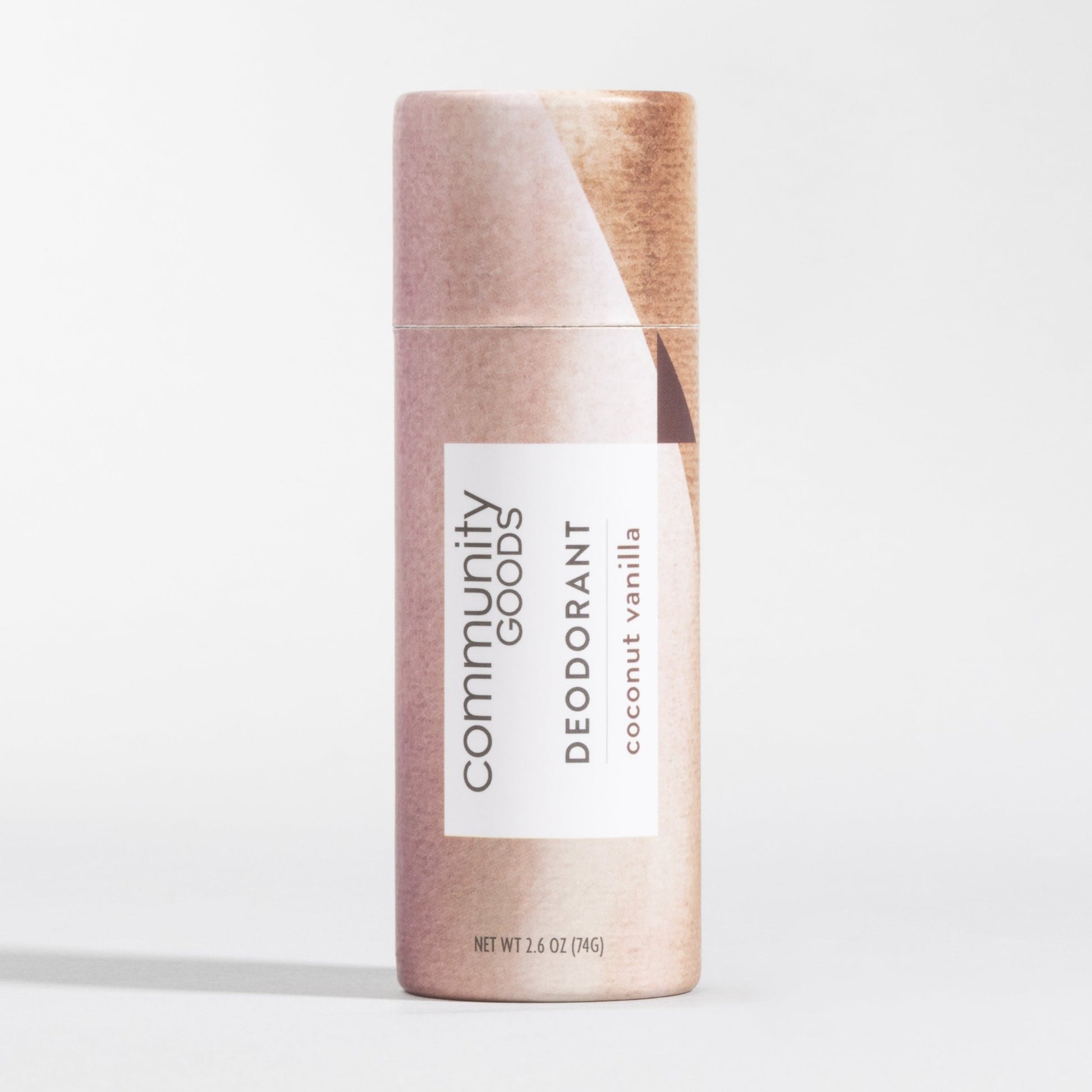 The best plastic-free and natural deodorant, by Community Goods. Shown in Coconut Vanilla.