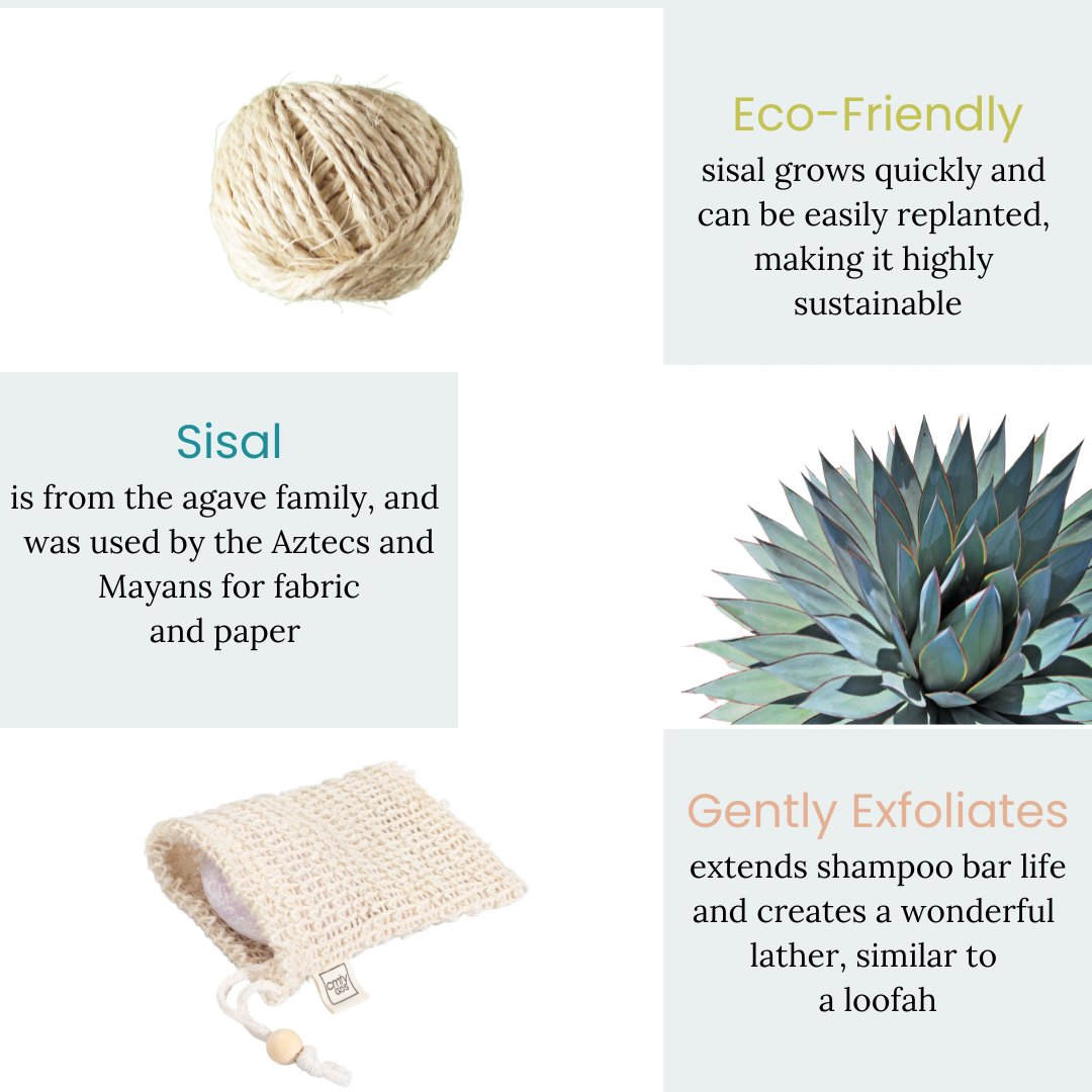 Sisal Shampoo Bar Saving Bags, by Community Goods, are eco-friendly and made of sustainable sisal fabric. 