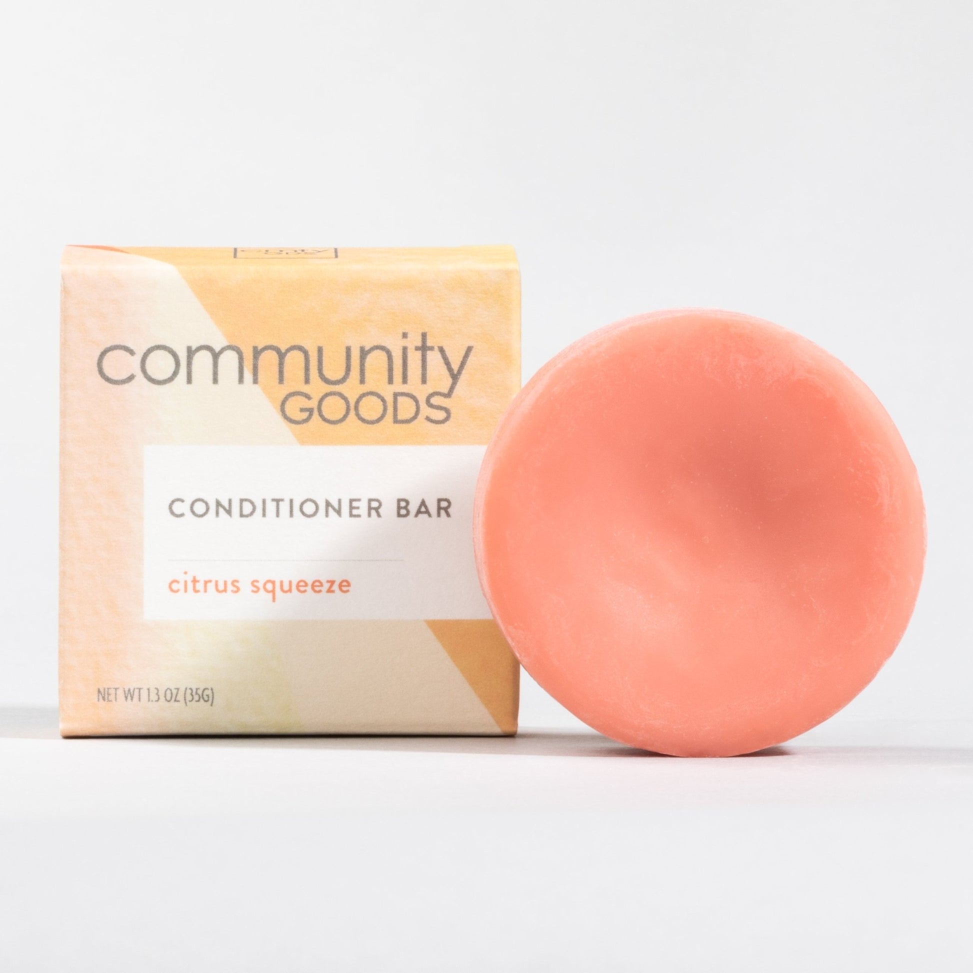 Plastic-free Conditioner Bar by Community Goods with Citrus Squeeze scent