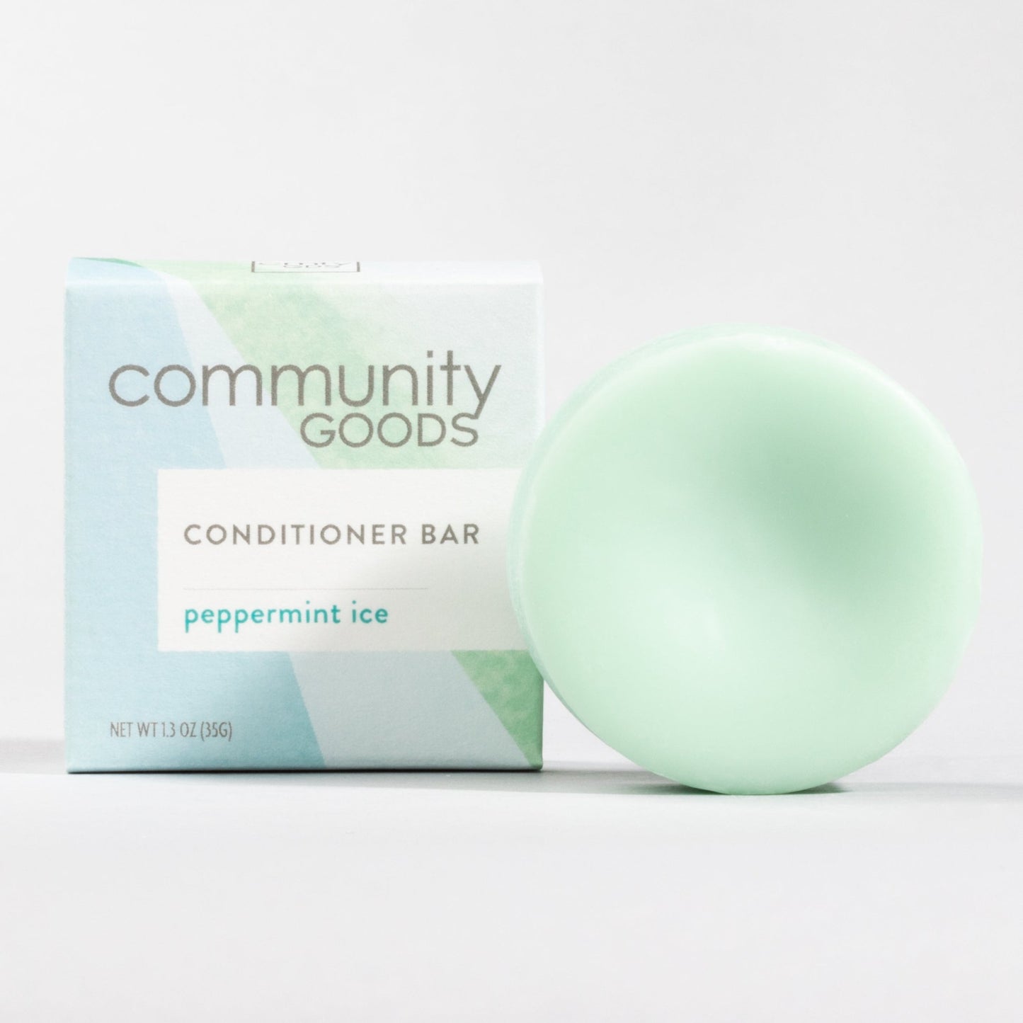 Plastic-free Conditioner Bar by Community Goods with Peppermint Ice scent