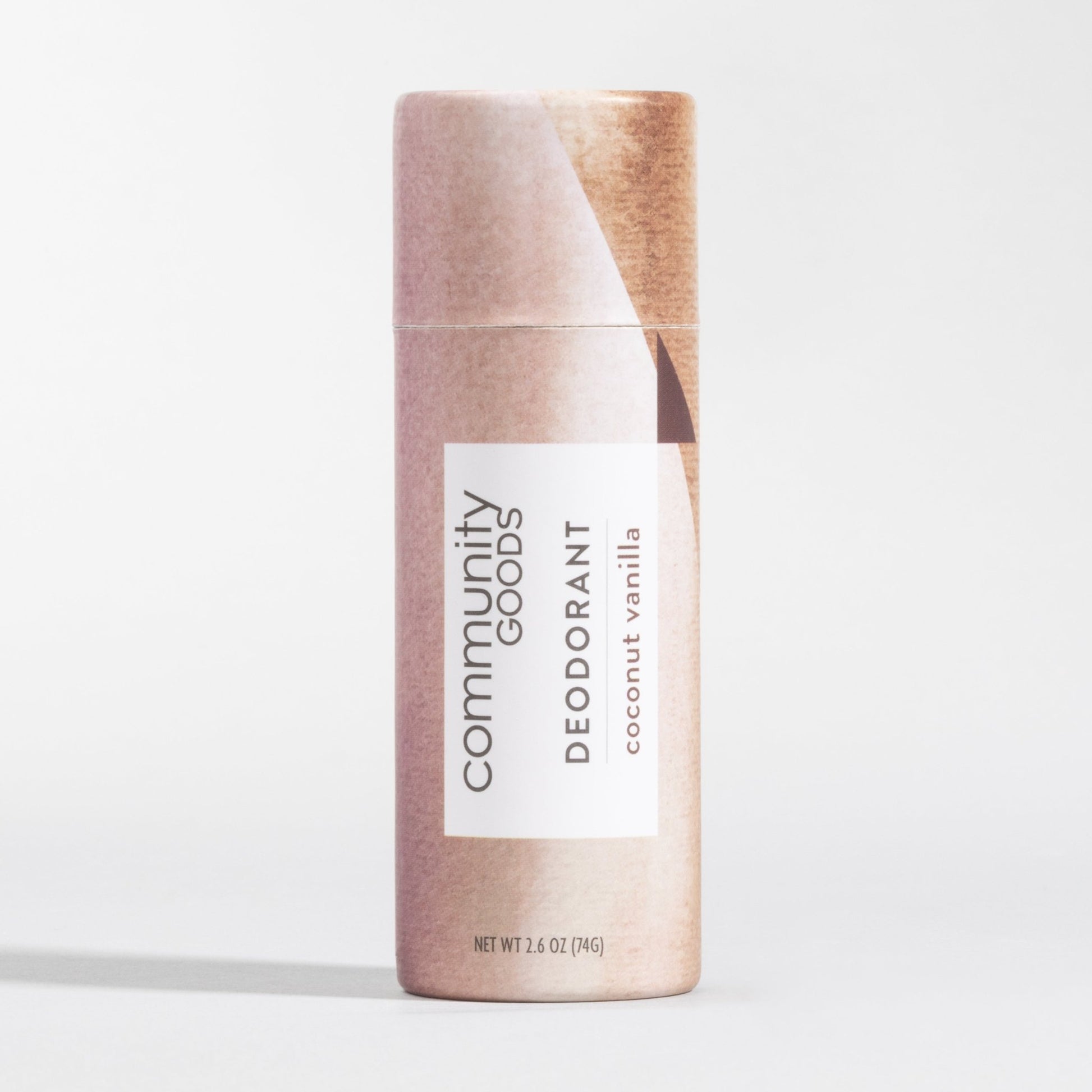 The best plastic-free and natural deodorant, by Community Goods. Shown in Coconut Vanilla. 